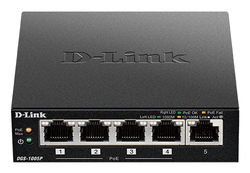 D-Link Switch 5 Porte Gigabit Poe+ Desktop