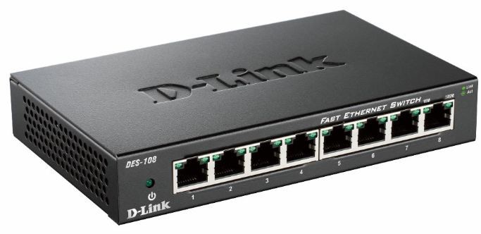 D-Link Switch 8 Porte 10/100 Case Metallico