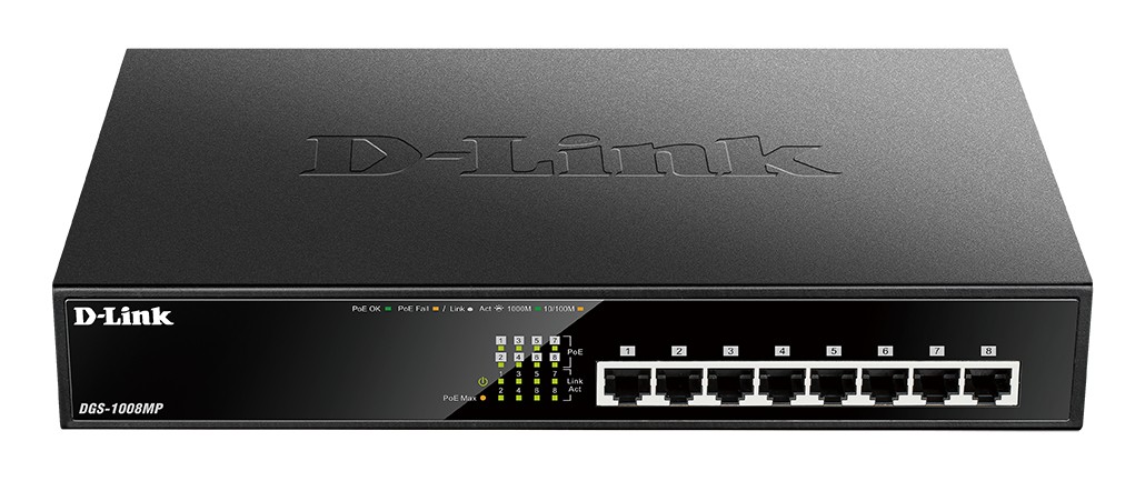D-Link Switch 8 Porte Gigabit Poe Desktop Rack Mountable