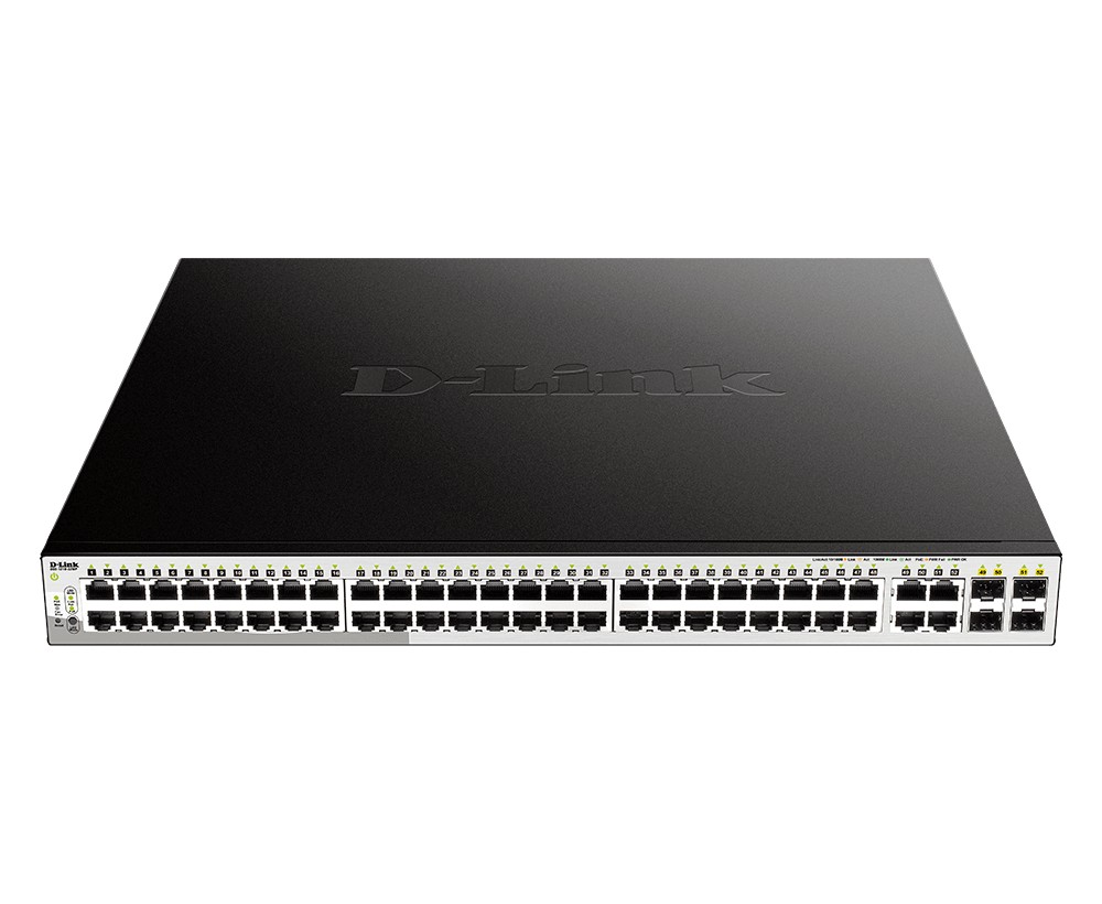 D-Link Switch Easysmart 52 Porte Gigabit Poe 370W 4 Slot Sfp/Combo 19 Rackmount