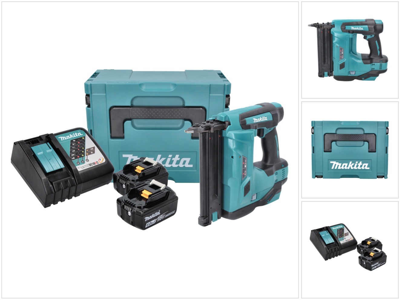 Dbn 500 Rgj 18 V Chiodatrice A Batteria - 15-50 Mm + 2 Batterie Da 6,0 Ah + Caricabatterie + Makpac - Makita