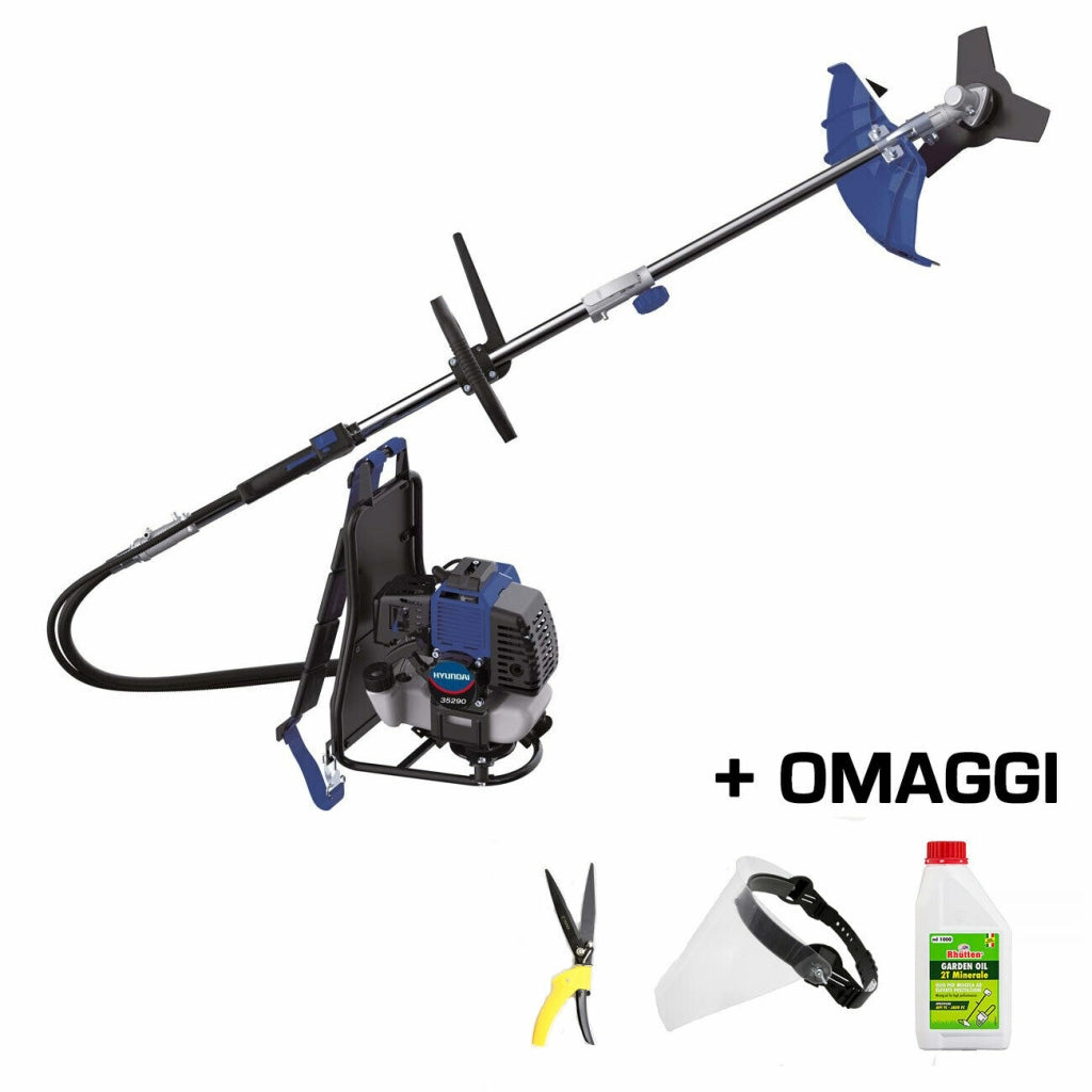 Decespugliatore a zaino Hyundai TT-BG520-2 Motore a scoppio 2t a spalla 35290 Decespugliatore a zaino Hyundai TT-BG520-2 Motore a scoppio 2t a spalla 35290