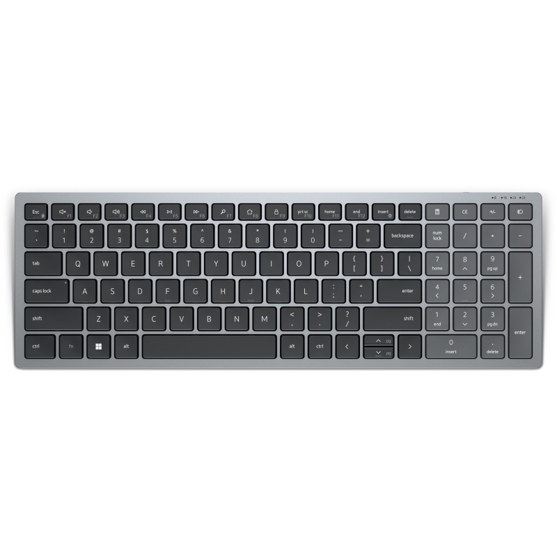 Dell kb740 tastiera rf senza fili + bluetooth qwertz tedesco grigio, nero