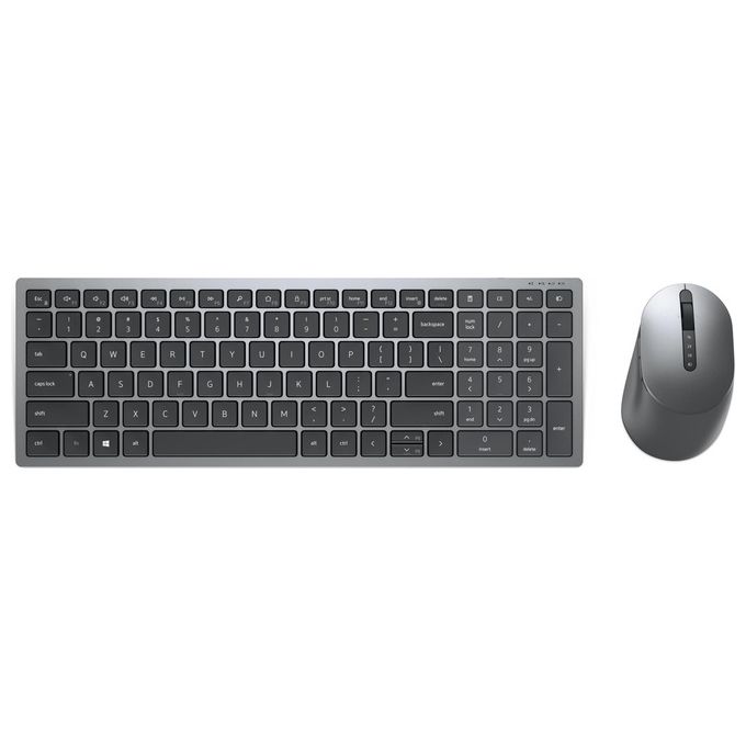 Dell KM7120W Set Tastiera e Mouse Wireless Bluetooth 5.0 2.4 GHz Multi-dispositivo Layout Italiano QWERTY colore Titanio