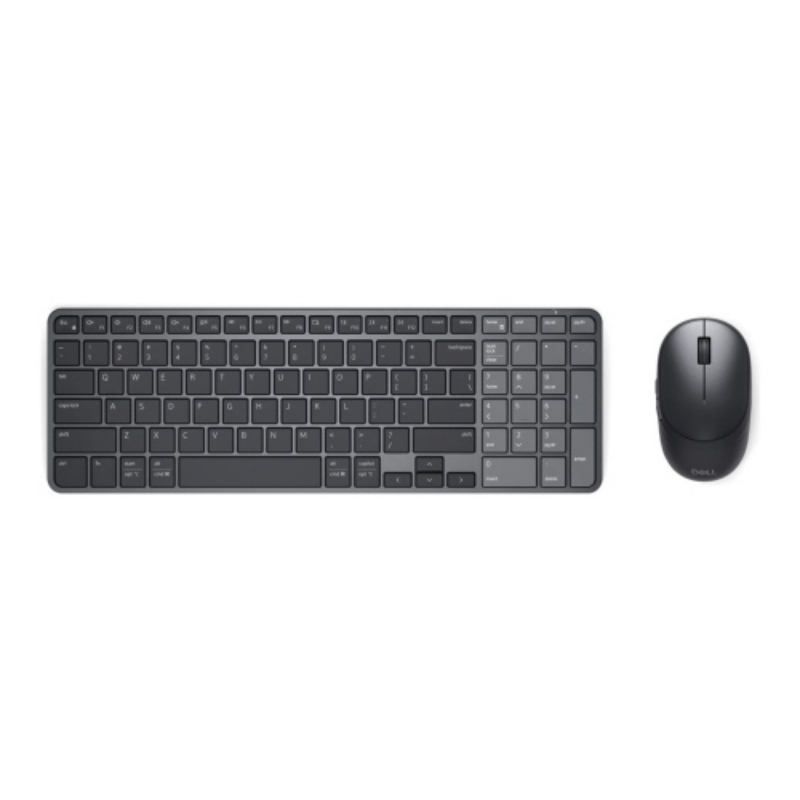 Dell pro 7 km746 set mouse + tastiera compact qwerty ricaricabili dual mode rf 2.4ghz + bluetooth grigio nero