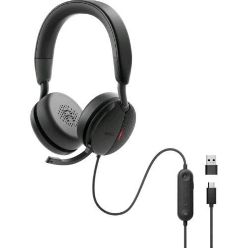 Dell wh5024 auricolare cablato a padiglione musica e chiamate usb tipo-c nero