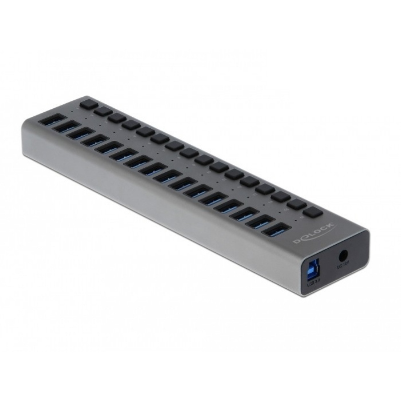 Delock 63739 hub di interfaccia usb 2.0 type-b 5000 mbit/s grigio Delock 63739 hub di interfaccia usb 2.0 type-b 5000 mbit/s grigio