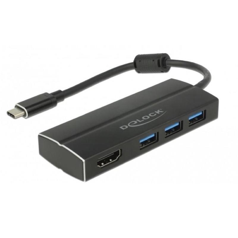 Delock 63931 replicatore di porte e docking station per laptop usb 3.2 gen 1 (3.1 gen 1) type-c nero