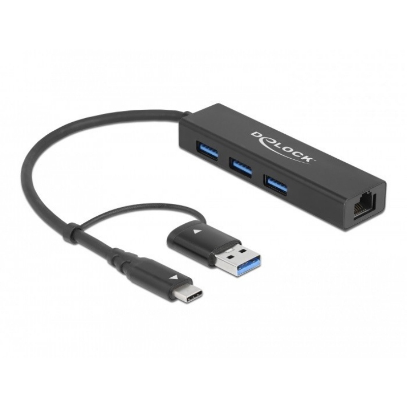 Delock 64149 replicatore di porte e docking station per laptop usb 3.2 gen 1 (3.1 gen 1) type-a + type-c nero Delock 64149 replicatore di porte e docking station per laptop usb 3.2 gen 1 (3.1 gen 1) type-a + type-c nero