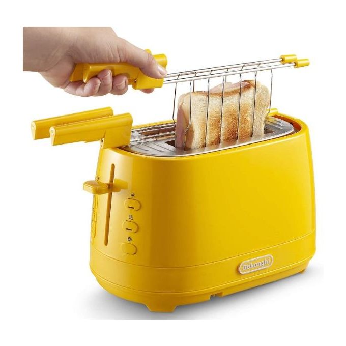 De'Longhi CTLAP2203.Y Tostapane 2 Fette 550 W Controllo Doratura 6 Livelli Funzione Scongelamento colore Giallo De'Longhi CTLAP2203.Y Tostapane 2 Fette 550 W Controllo Doratura 6 Livelli Funzione Scongelamento colore Giallo
