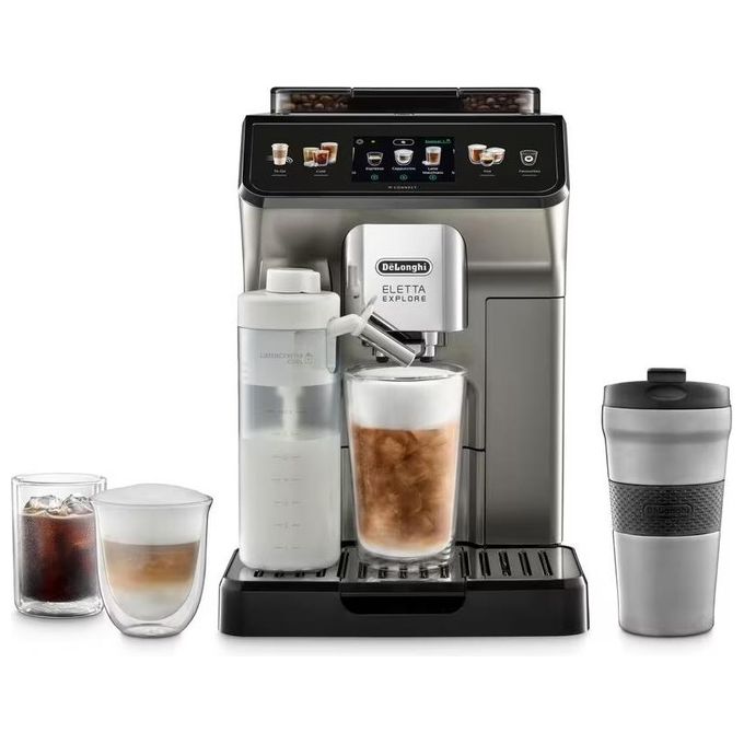 De'Longhi ECAM45086T Eletta Explore Macchina da caffe' automatica 1,8 L 19 bar 1450 W Wi-Fi Cold Brew colore Titanio De'Longhi ECAM45086T Eletta Explore Macchina da caffe' automatica 1,8 L 19 bar 1450 W Wi-Fi Cold Brew colore Titanio