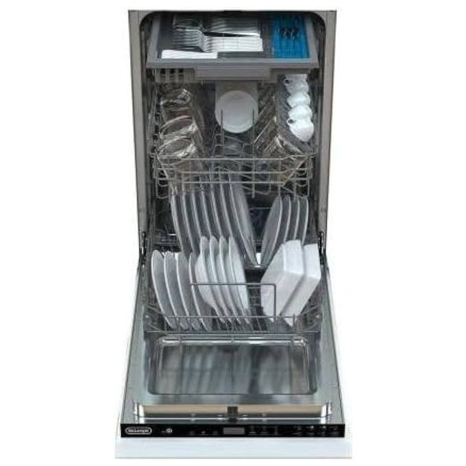 De'Longhi L45P113E Lavastoviglie da Incasso Slim 11 coperti Classe E 45 dB 9 L-ciclo Aquastop (87,6x44,8x55,9 cm) colore Bianco De'Longhi L45P113E Lavastoviglie da Incasso Slim 11 coperti Classe E 45 dB 9 L-ciclo Aquastop (87,6x44,8x55,9 cm) colore Bianco