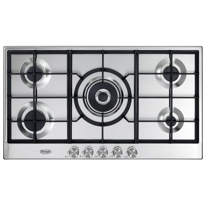 De'Longhi NSL590X Piano cottura Gas 90 cm 5 fuochi 1 doppia corona griglie in ghisa colore Acciaio inox De'Longhi NSL590X Piano cottura Gas 90 cm 5 fuochi 1 doppia corona griglie in ghisa colore Acciaio inox