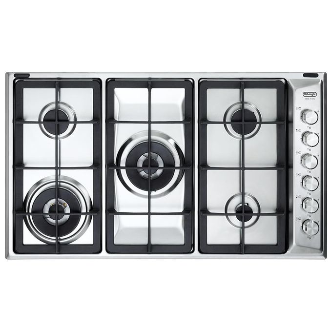 De'Longhi PLI 59D GHD Professional Piano cottura Gas 86 cm 5 fuochi Tripla Corona Dual griglie in Ghisa colore Acciaio Inox De'Longhi PLI 59D GHD Professional Piano cottura Gas 86 cm 5 fuochi Tripla Corona Dual griglie in Ghisa colore Acciaio Inox