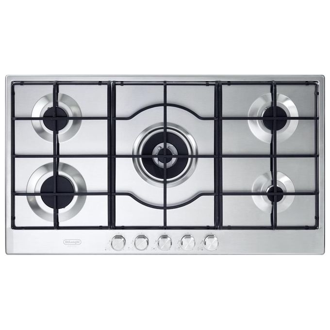 De'Longhi SLF 590 LX Slim Lite Piano cottura Gas 90 cm 5 Fuochi Bruciatore Tripla Corona Wok 3800 W colore Acciaio Inox
