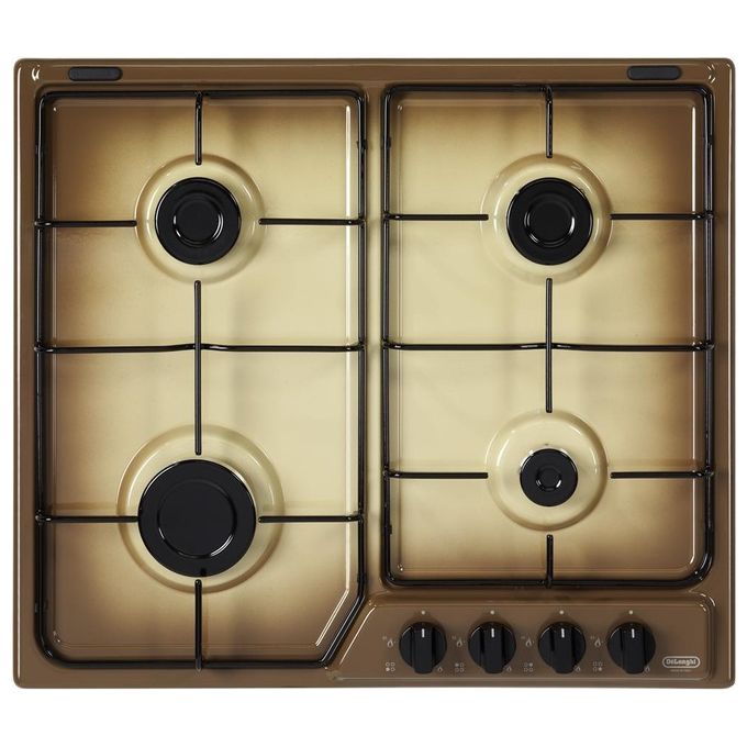 De'Longhi YTF 46 ASV Piano cottura Gas 60 cm 4 fuochi Accensione Elettronica Griglie Smaltate colore Marrone