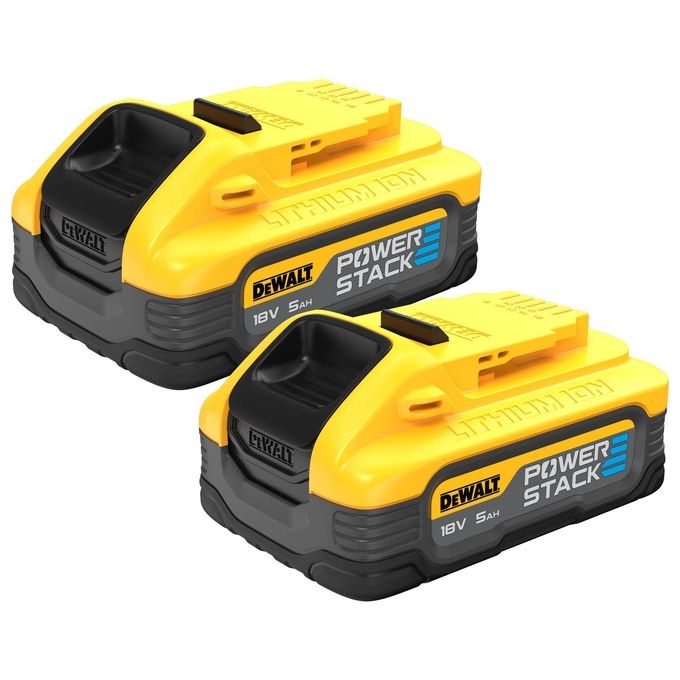 DeWALT DCBP518H2-XJ Batteria per Utensili 18 V 5 0 Ah Li Ion XR Powerstack con Celle Pouch 2 Pezzi colore Nero