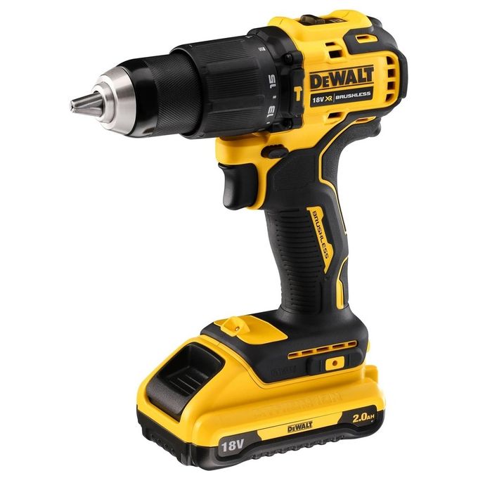 DeWALT DCD709D2T-QW Trapano Avvitatore a Percussione 18V Brushless 65 Nm 2 Batterie 2Ah mandrino 13 mm colore Nero Giallo DeWALT DCD709D2T-QW Trapano Avvitatore a Percussione 18V Brushless 65 Nm 2 Batterie 2Ah mandrino 13 mm colore Nero Giallo