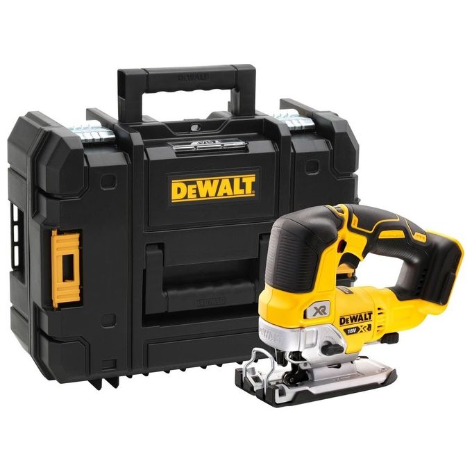 DEWALT DCS334NT-XJ Seghetto alternativo 18V con motore brushless peso 1.5 Kg vibrazione legno 7.0 m-s² rumore 84 dB colore Nero DEWALT DCS334NT-XJ Seghetto alternativo 18V con motore brushless peso 1.5 Kg vibrazione legno 7.0 m-s² rumore 84 dB colore Nero