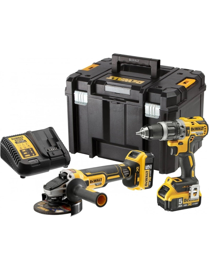 DeWALT Kit DCK2080P2T (DCG405 + DCD796 + 2 x 5,0 Ah + DCB115 + TSTAK VI)