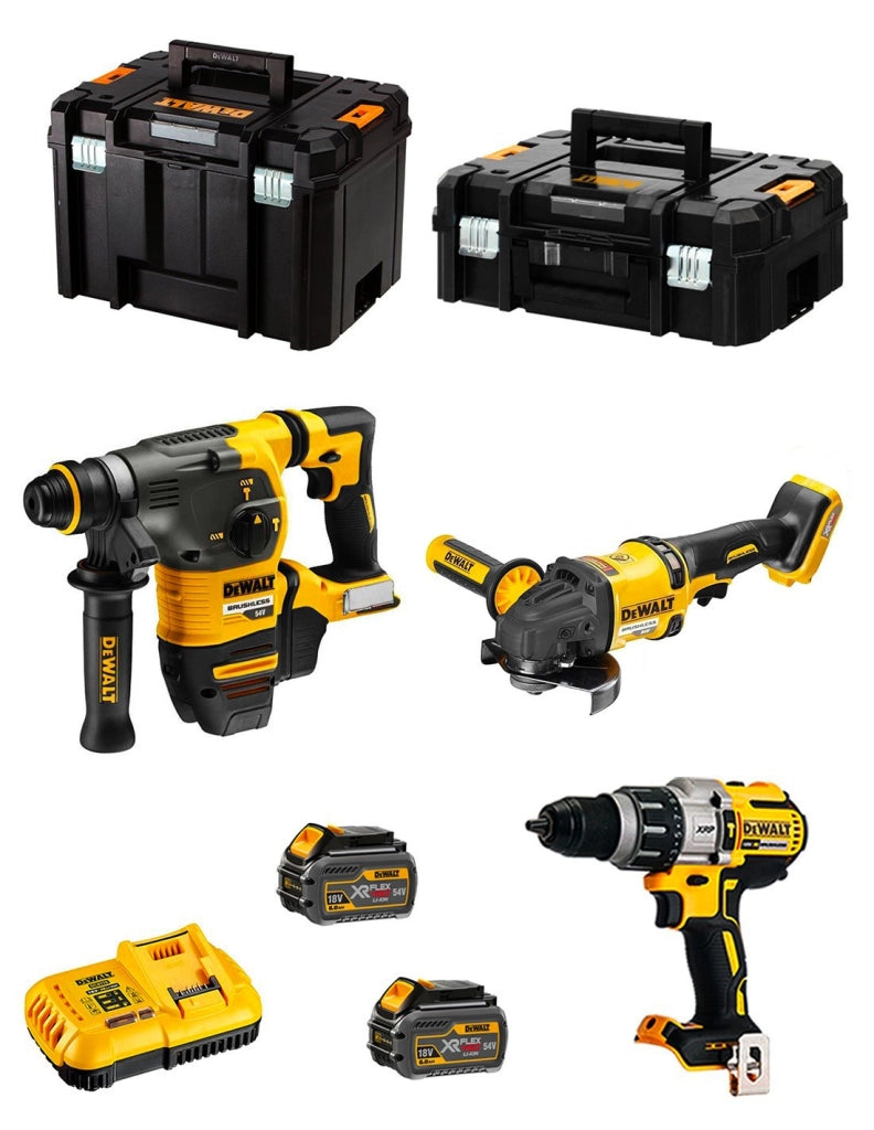 DeWALT Kit DCK376T2T (DCH333 + DCG418 + DCD996 + 2 x 54V/18V 6,0 Ah + DCB118 + TSTAK II + TSTAK VI)