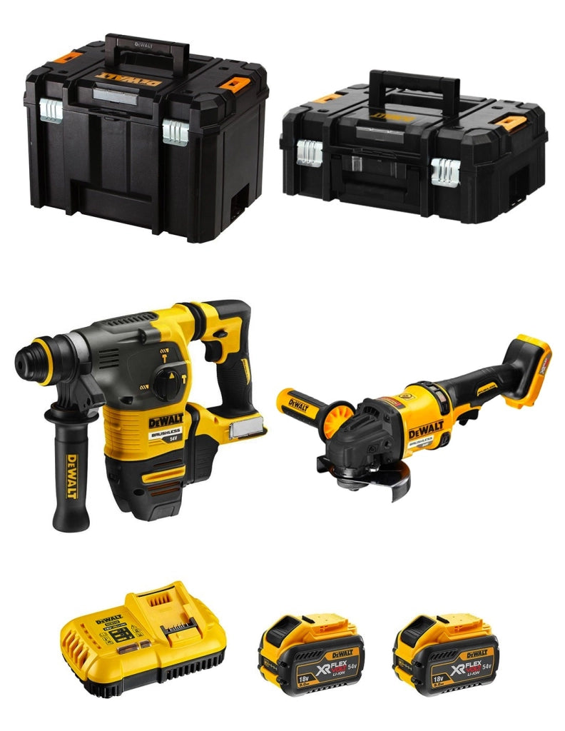 DeWALT Kit FVK271X2-QW 54V/18V (DCH333 + DCG418 + 2 x 9,0 Ah + DCB118 + TSTAK II + TSTAK VI)