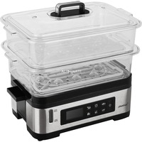 DG 2 pentola a vapore 2 cestello/i Libera installazione 1200 W Nero, Acciaio inossidabile, Vaporiera