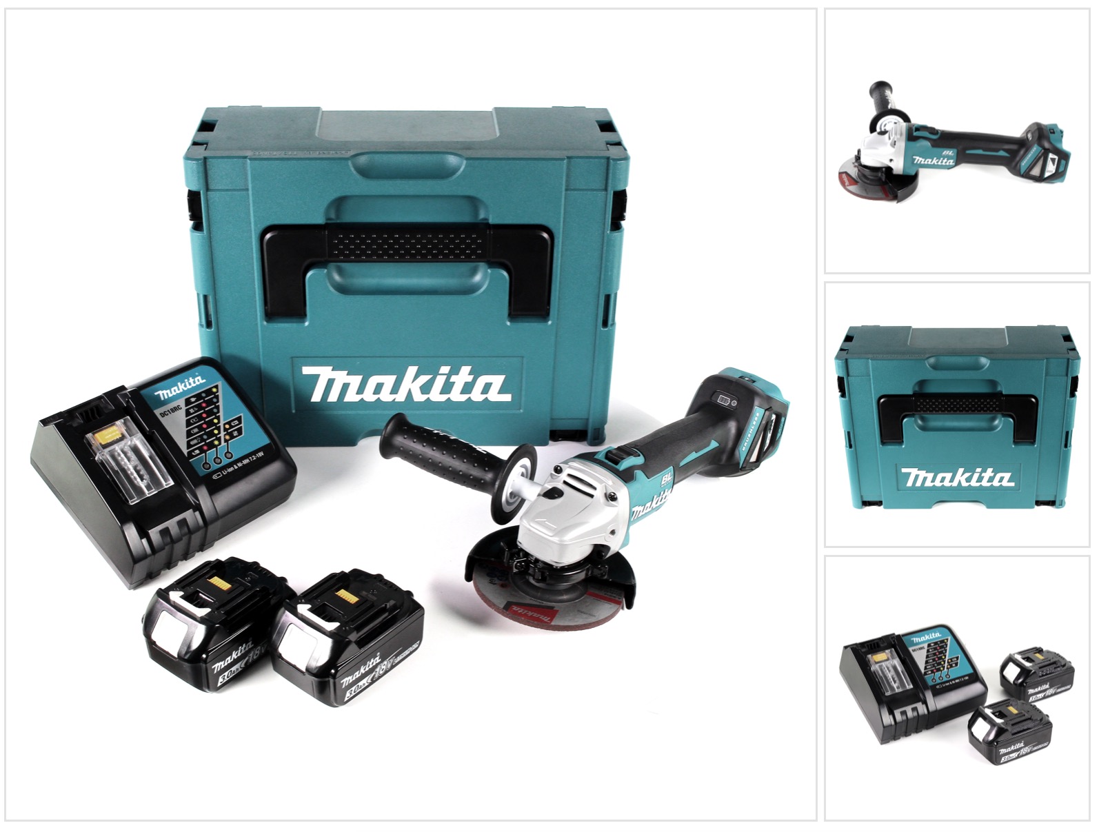 Dga 511 Rfj Smerigliatrice Angolare A Batteria 18v 125 Mm In Valigetta Makpac + 2x Batterie 3,0 Ah + Caricatore Rapido - Makita Dga 511 Rfj Smerigliatrice Angolare A Batteria 18v 125 Mm In Valigetta Makpac + 2x Batterie 3,0 Ah + Caricatore Rapido - Makita