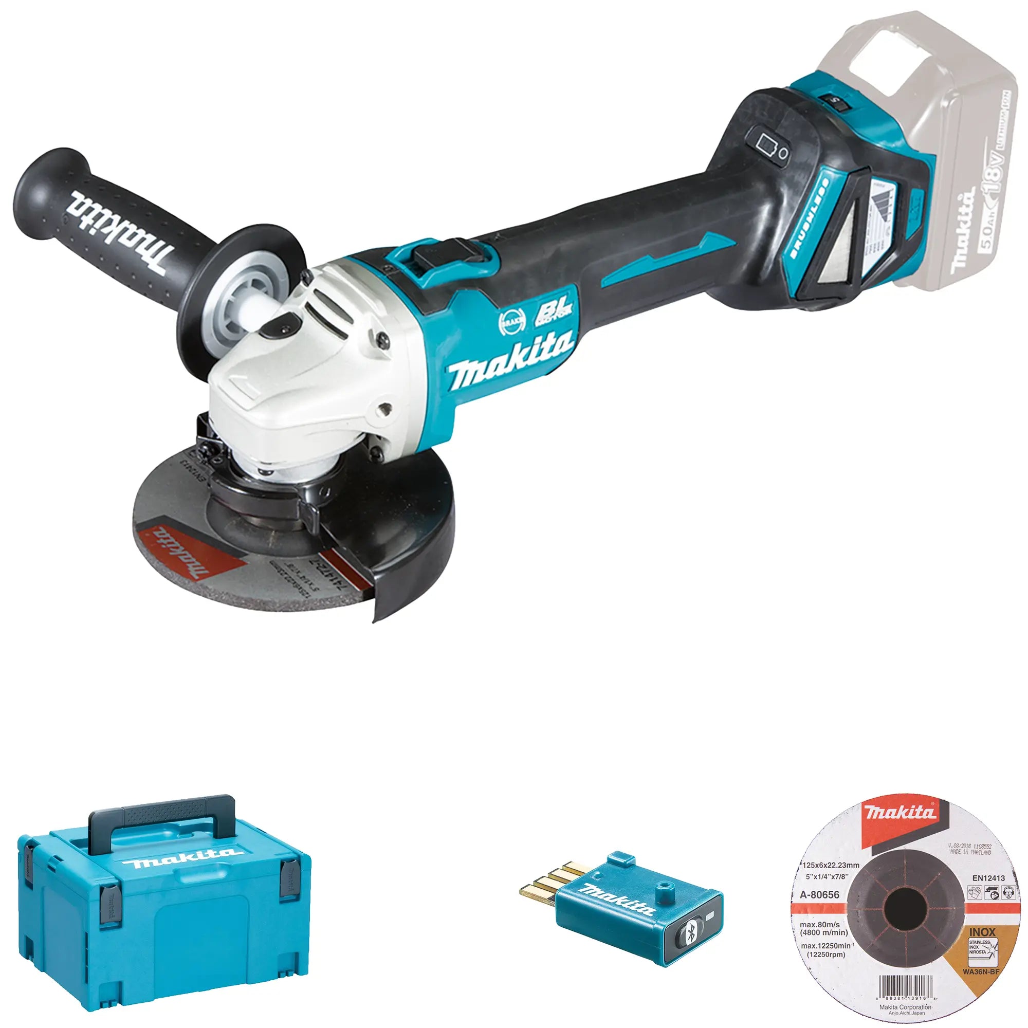 Dga514zju Smerigliatrice Angolare Brushless Aws 18v Senza Batterie - Makita
