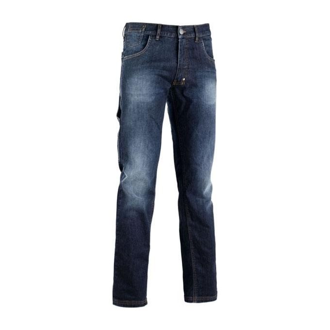 Diadora PANT STONE Pantalone da Lavoro Jeans Stretch 98% Cotone 2% Elastan Soda Slavato colore Blu Stone