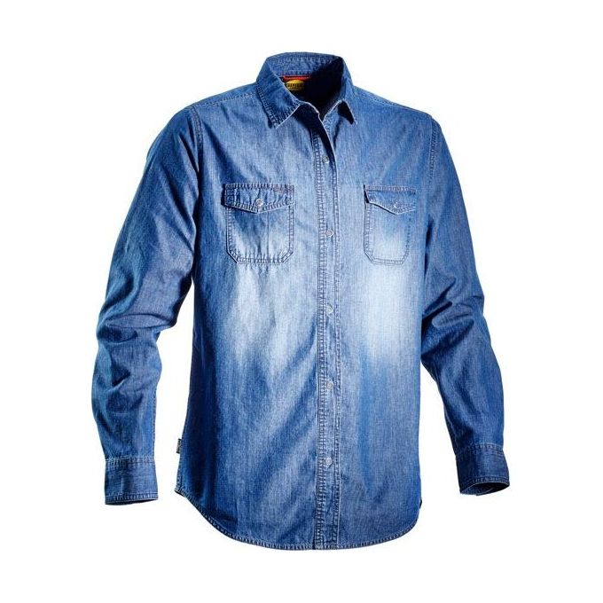 Diadora Utility 702171663 Camicia da Lavoro Denim 100% Cotone Regular Fit Maniche Lunghe Taglia XXL colore Blu Washing