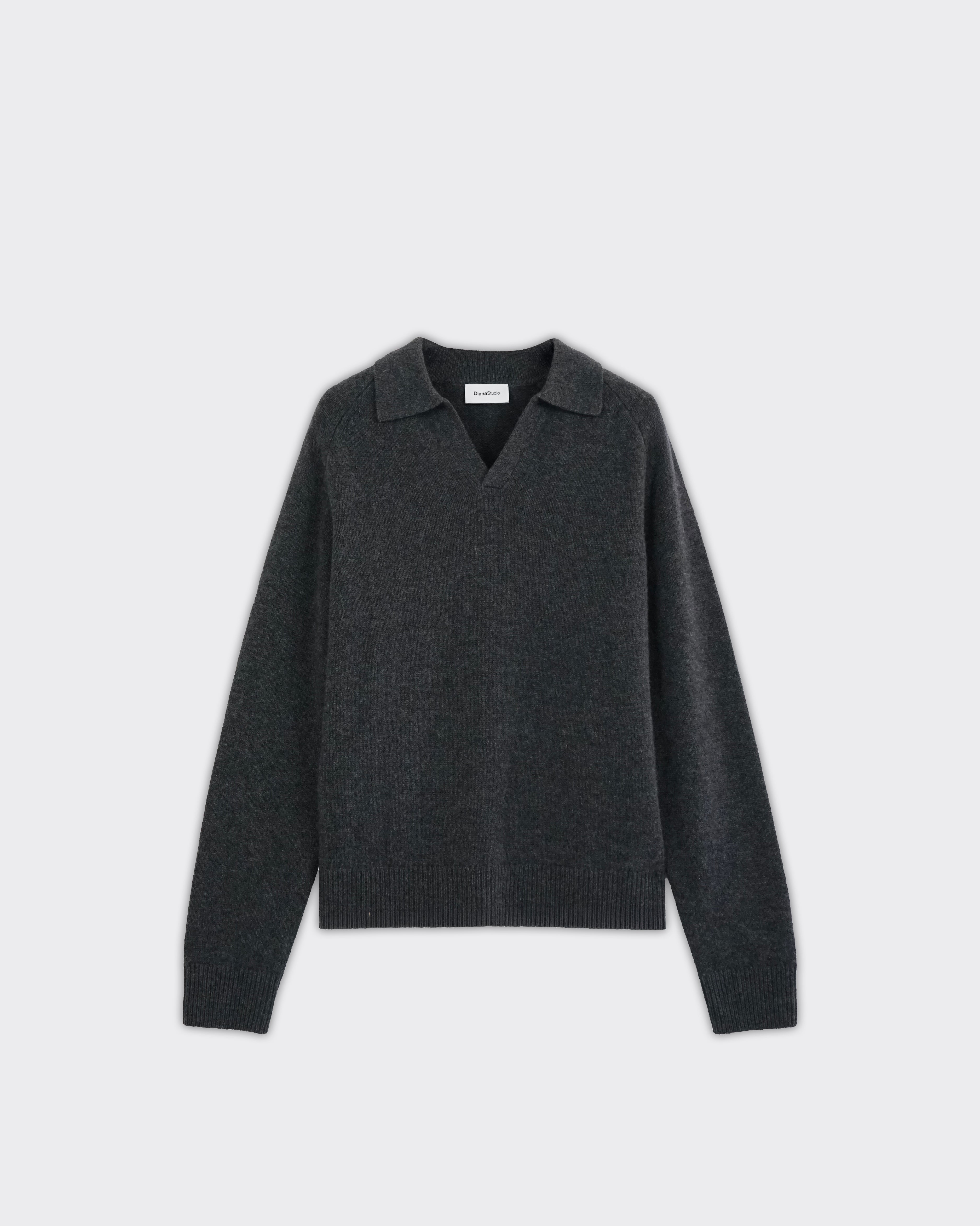 Diana Studio Polo Open Collar Grey Diana Studio Polo Open Collar Grey