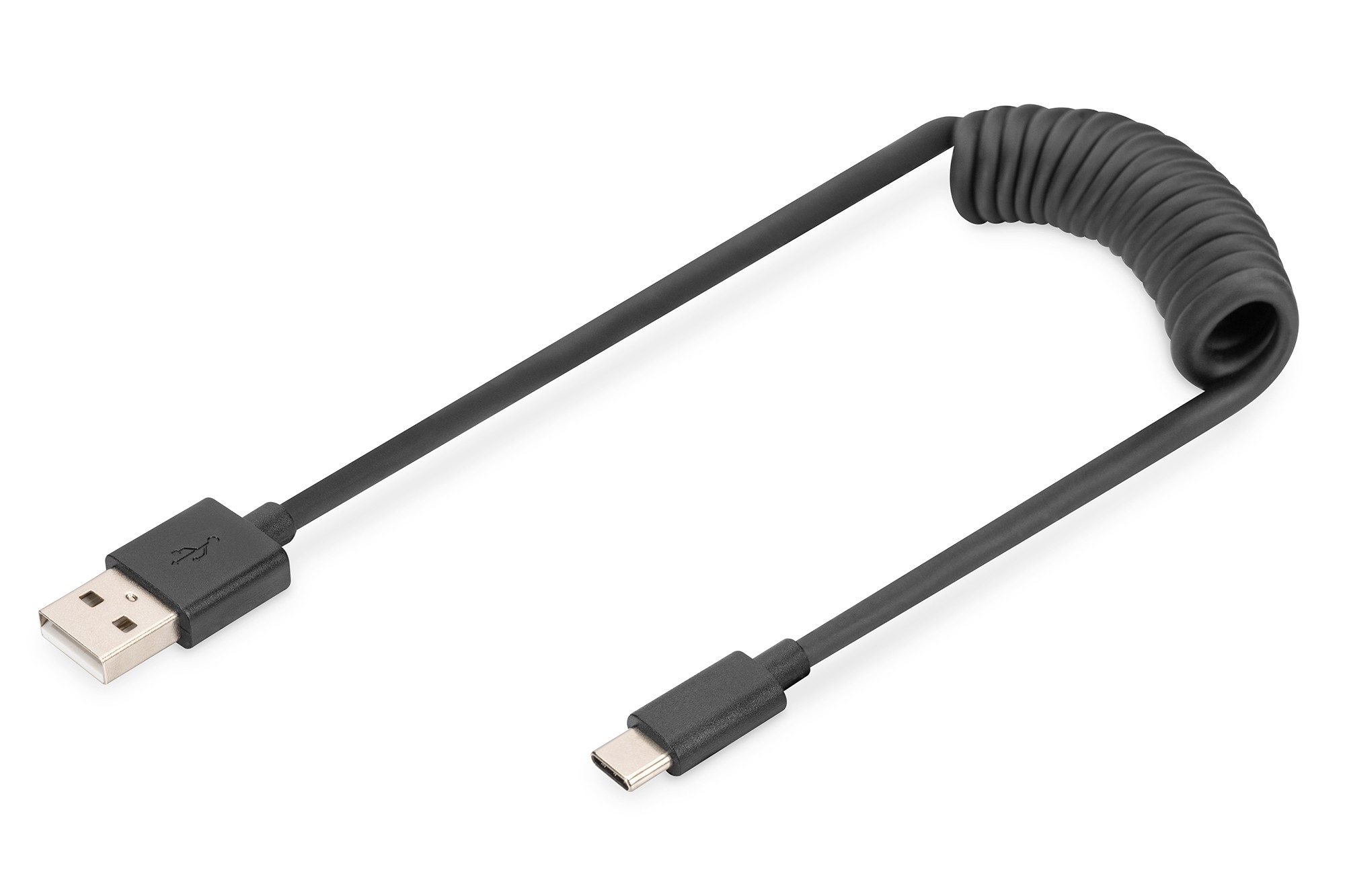 Digitus Cavo A Spirale Usb 2.0 - Da Usb - A A Usb - C Mt 1 Digitus Cavo A Spirale Usb 2.0 - Da Usb - A A Usb - C Mt 1