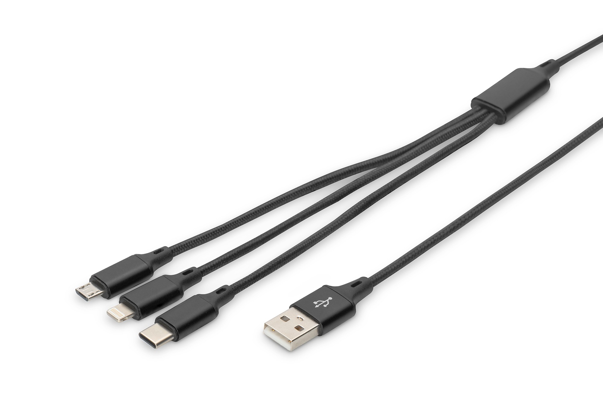 Digitus Cavo Di Ricarica 3 In 1 Usb A Lighning + Micro Usb + Usb-C