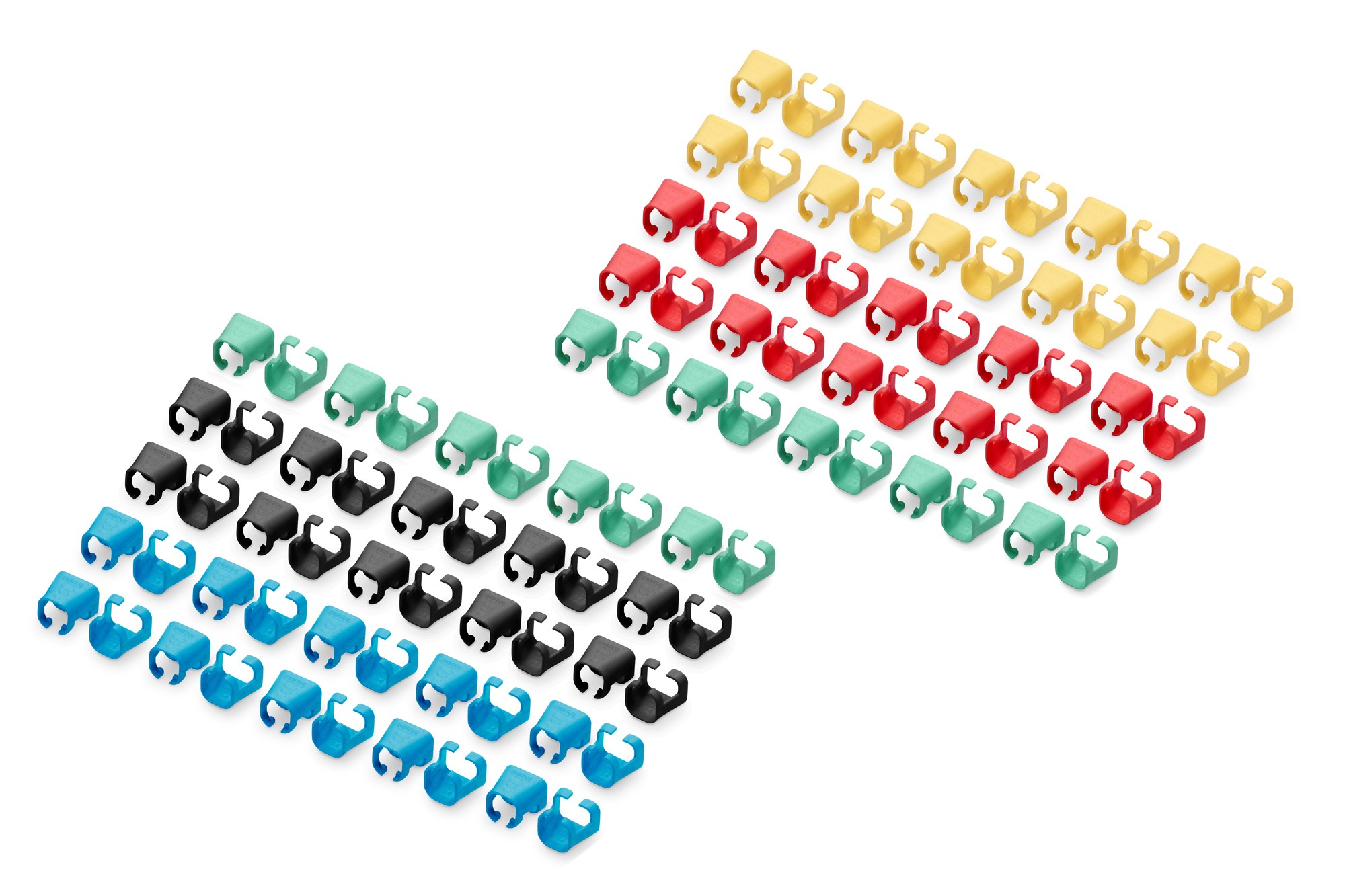 Digitus Confezione 100 Pezzi Clip Colorate Per Cavi Di Rete - Colori Misti Blu Verde Nero Giallo Rosso