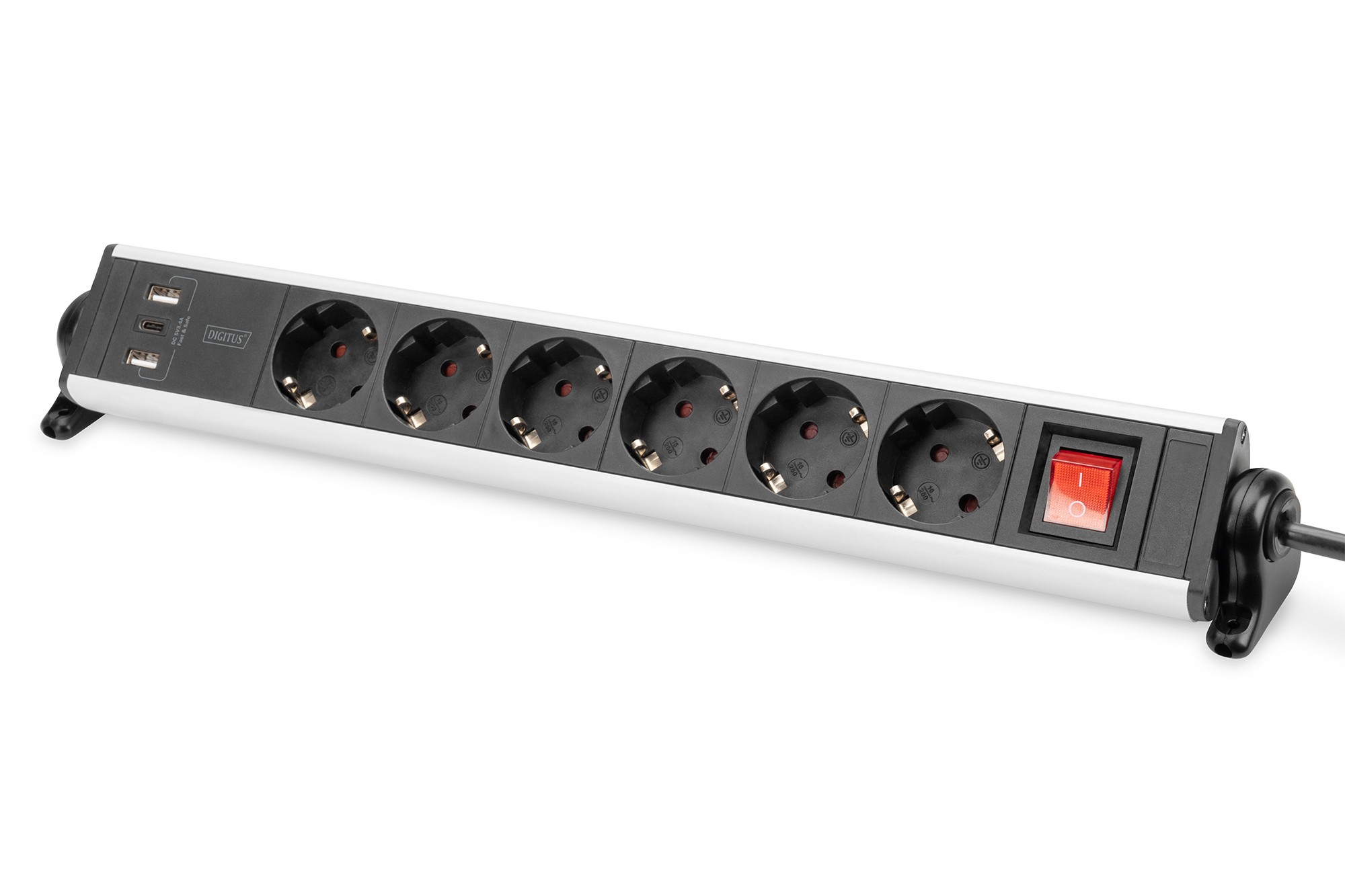 Digitus Presa Multipla Office A 6 Posti Con 3 Porte Usb