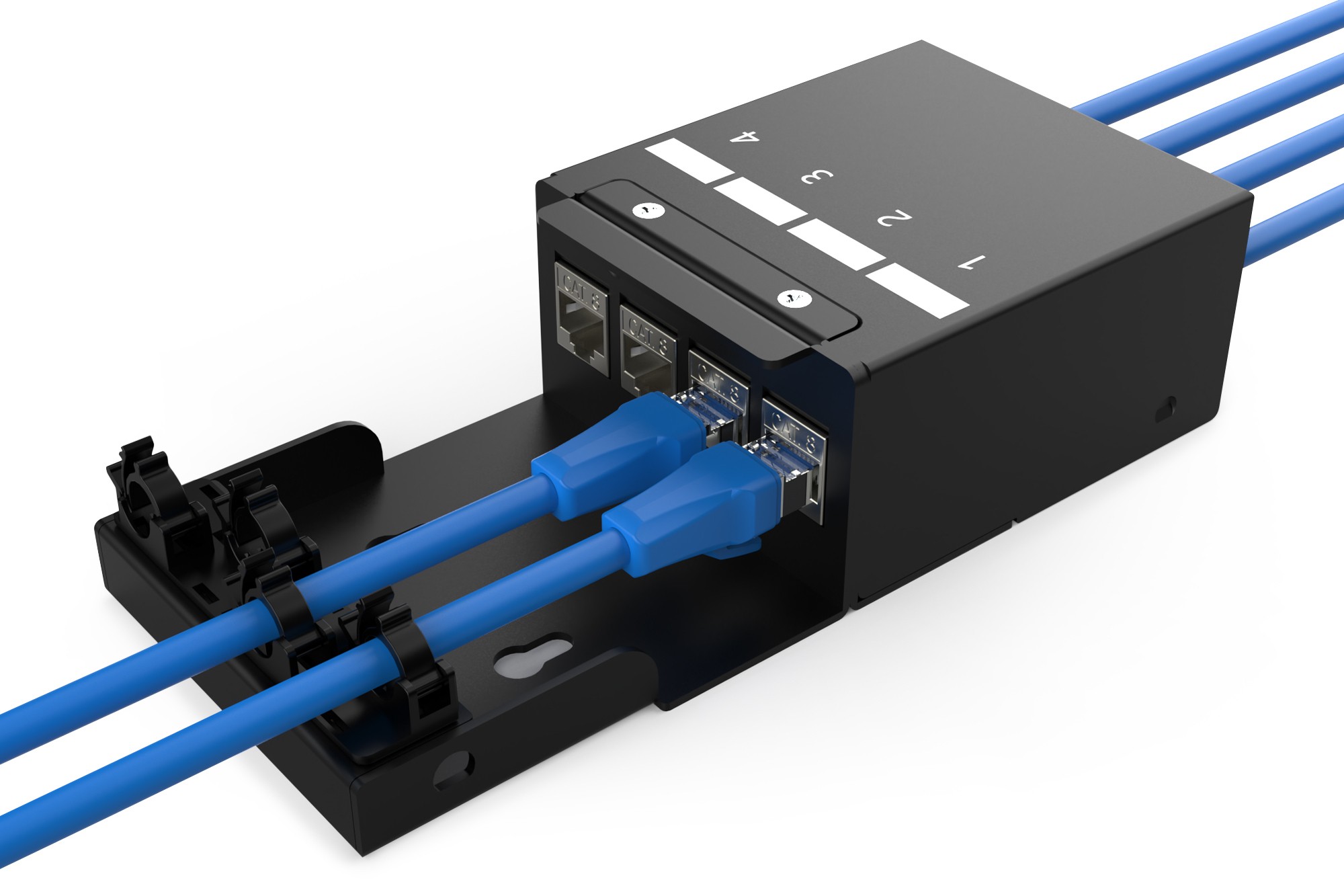 Digitus Scatola Per Punti Di Consolidamento Moduli Keystone A 4 Porte Con Gestione Intelligente Dei Cavi