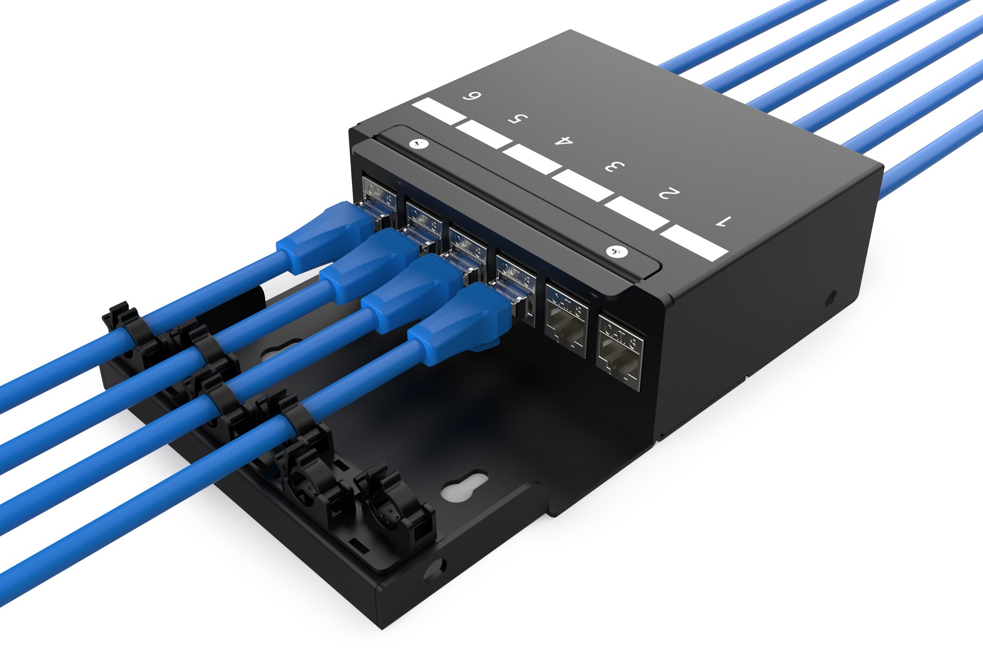 Digitus Scatola Per Punti Di Consolidamento Moduli Keystone A 6 Porte Con Gestione Intelligente Dei Cavi