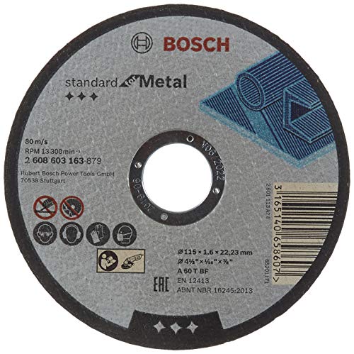 Disco Di Taglio Dritto 115 Mm 22.23 Mm 1 Pz Bosch Accessories 2608603163 2608603163