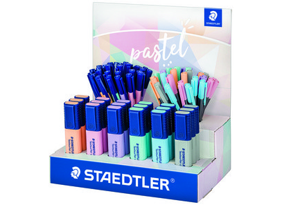 Display Staedtler con 78 pennarelli pastello - Modelli Textsurfer Classic Triplus Triplus Fineliner - Colori assortiti