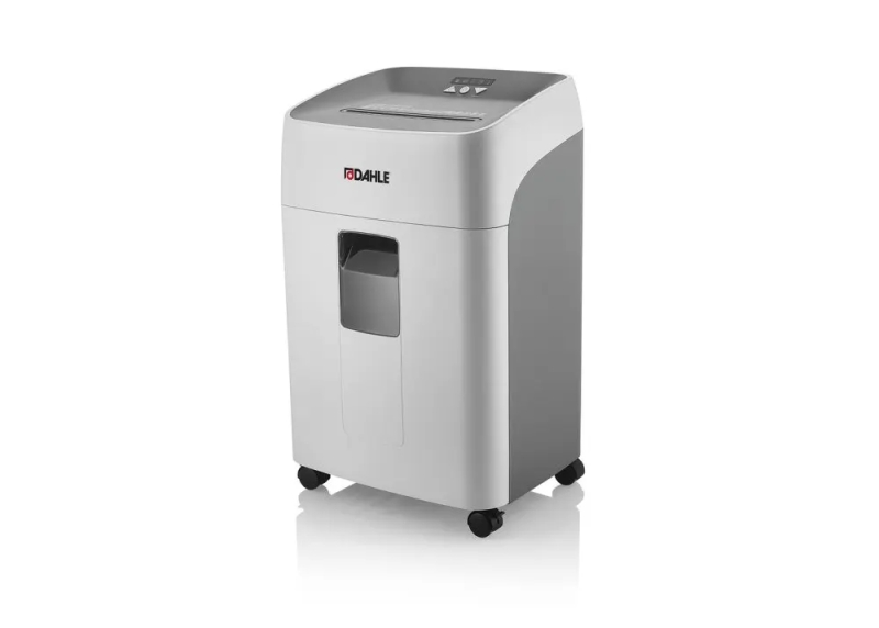 Distruggidocumenti manuale Dahle Deskside 504P P-5 - Distrugge fino a 15 fogli - Capacità del contenitore 40 l - Ruote girevoli - Grigio