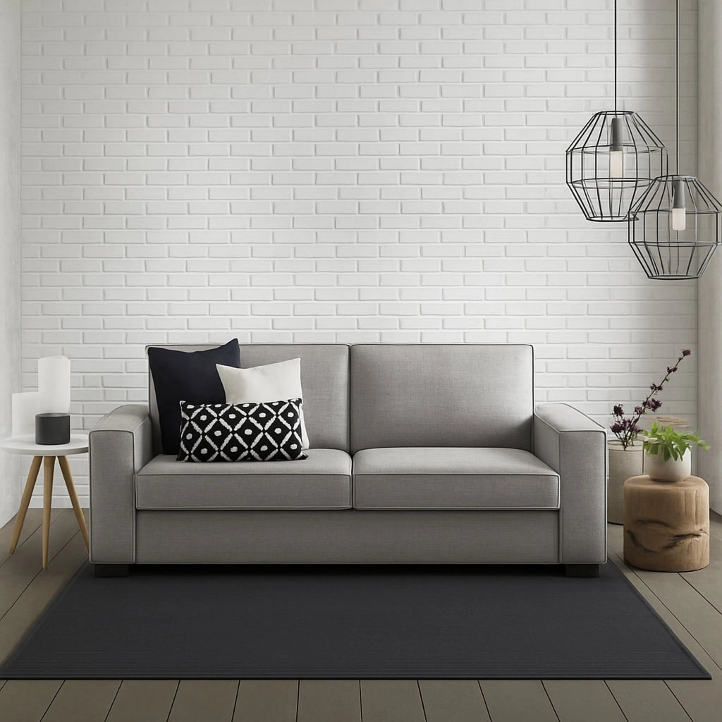 Divano fisso Ayramah, Divano a 2 posti Large, Made in Italy, Sofà Soggiorno in tessuto, con Braccioli slim, cm 180x95h90, Grigio
