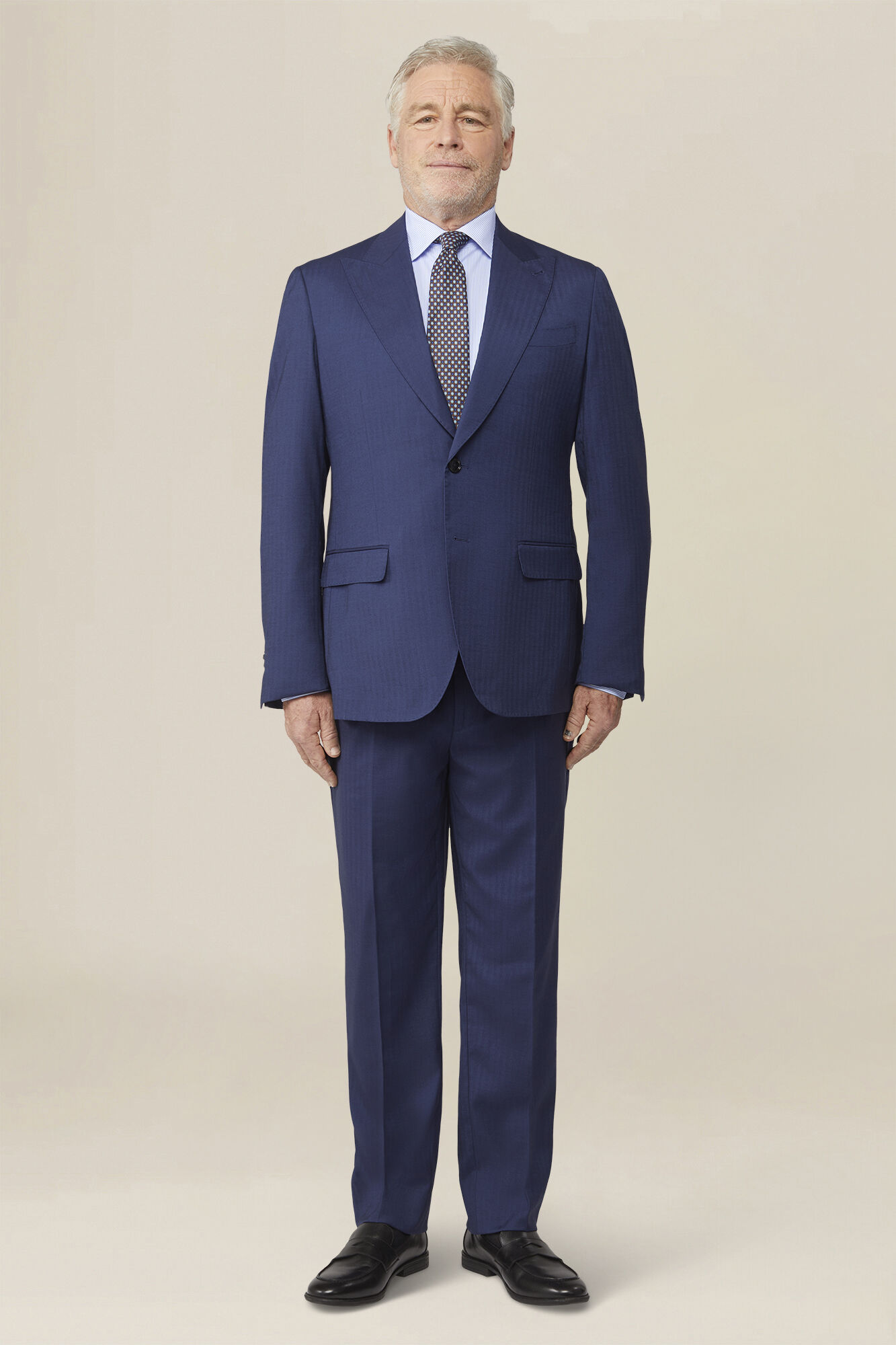 Doppelganger - Abito uomo monopetto in tessuto spigato cangiante effetto solaro regular fit