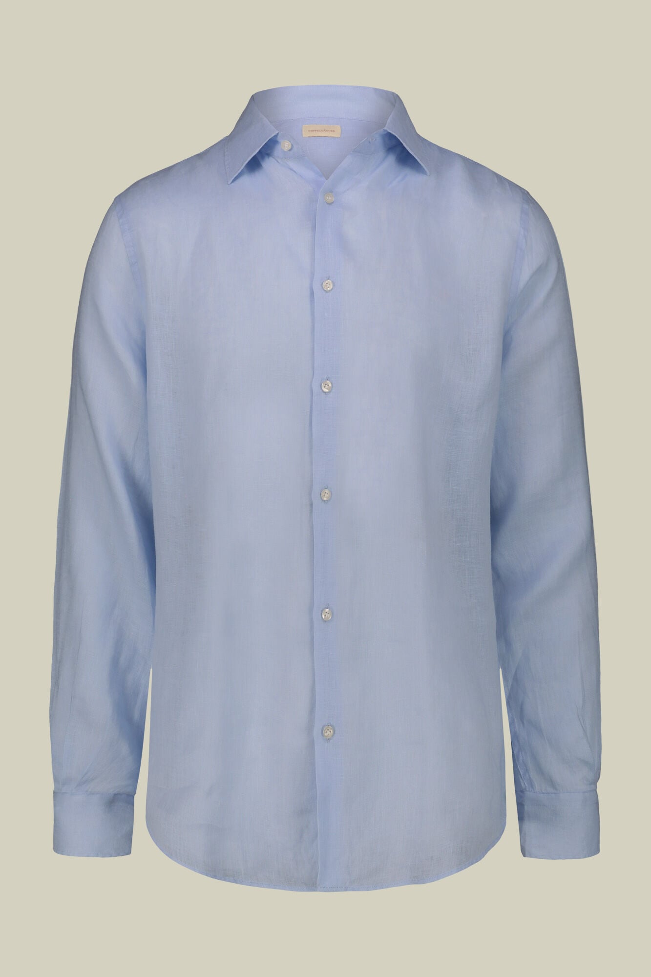 Doppelganger - Camicia casual uomo collo classico 100% lino comfort fit