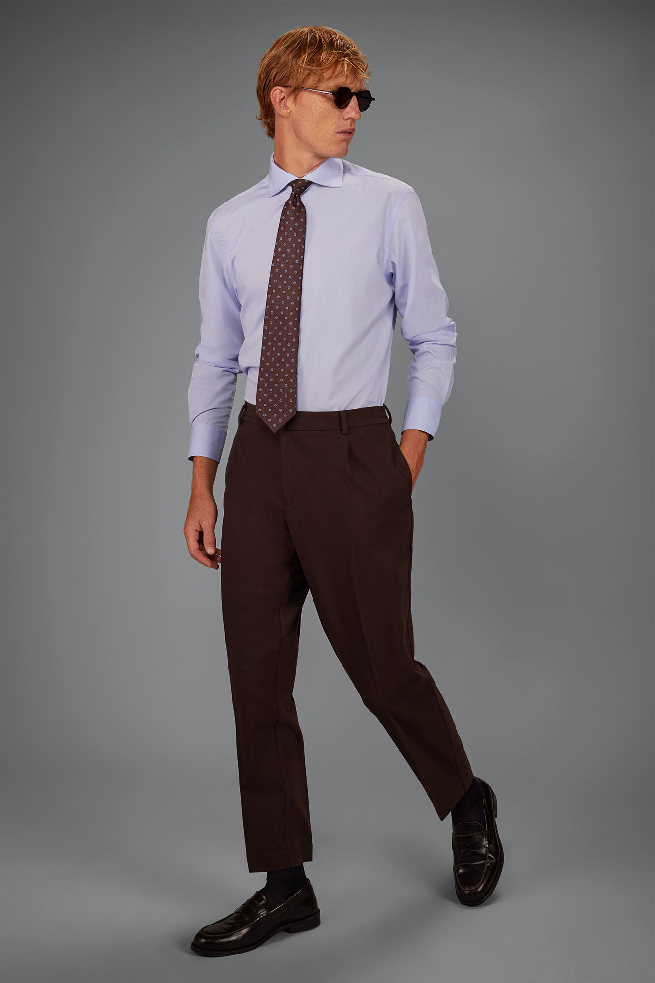 Doppelganger - Camicia classica collo francese uomo tinta unita