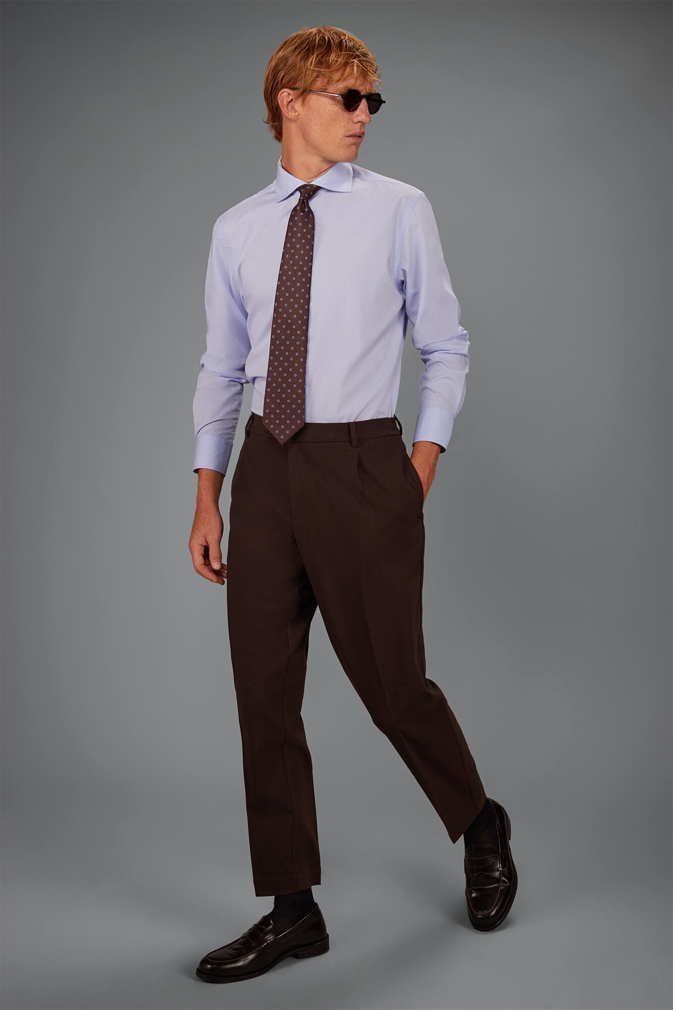 Doppelganger - Camicia classica collo francese uomo tinta unita