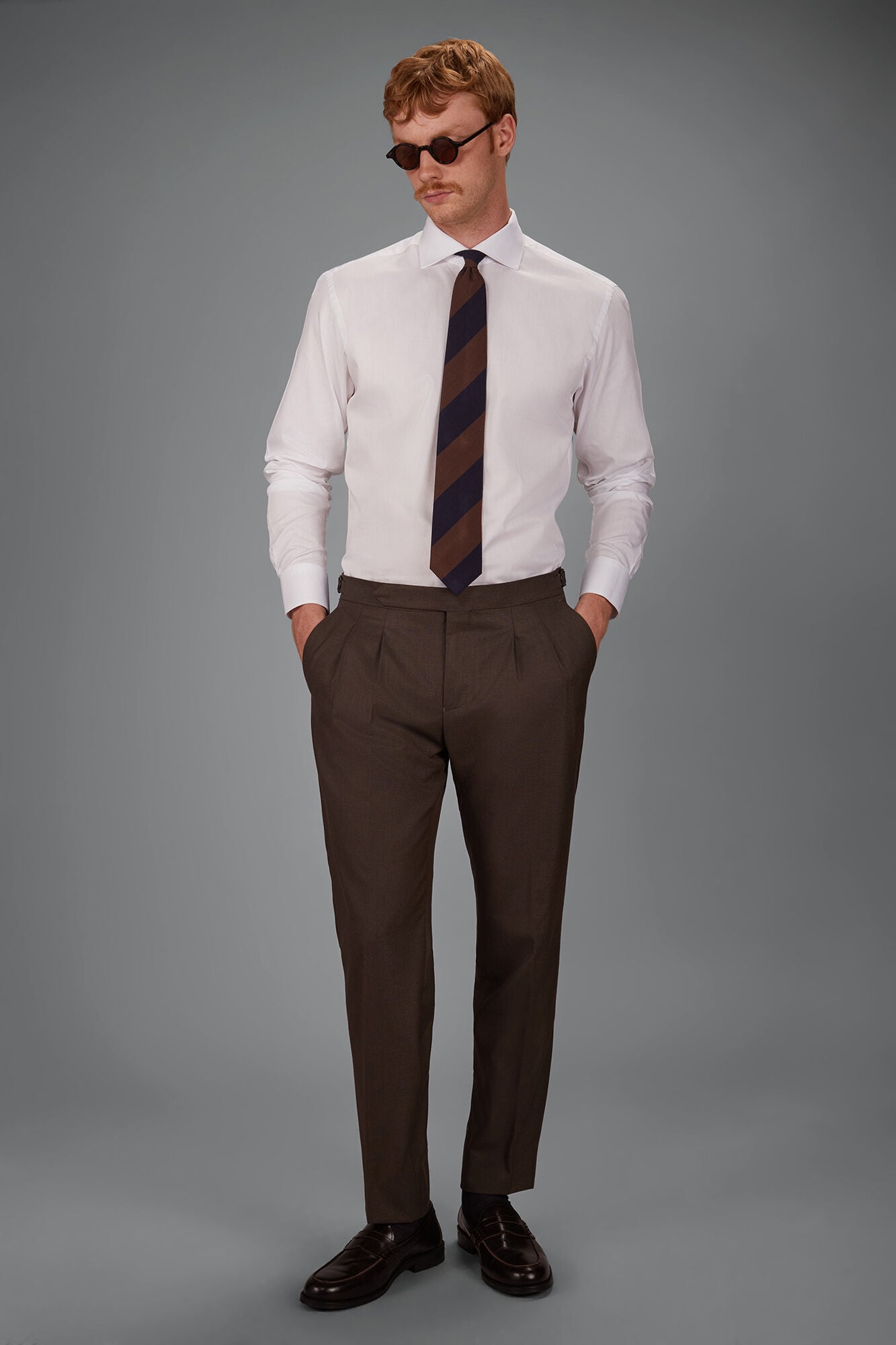 Doppelganger - Camicia classica uomo 100% cotone collo francese tinta unita twill Doppelganger - Camicia classica uomo 100% cotone collo francese tinta unita twill