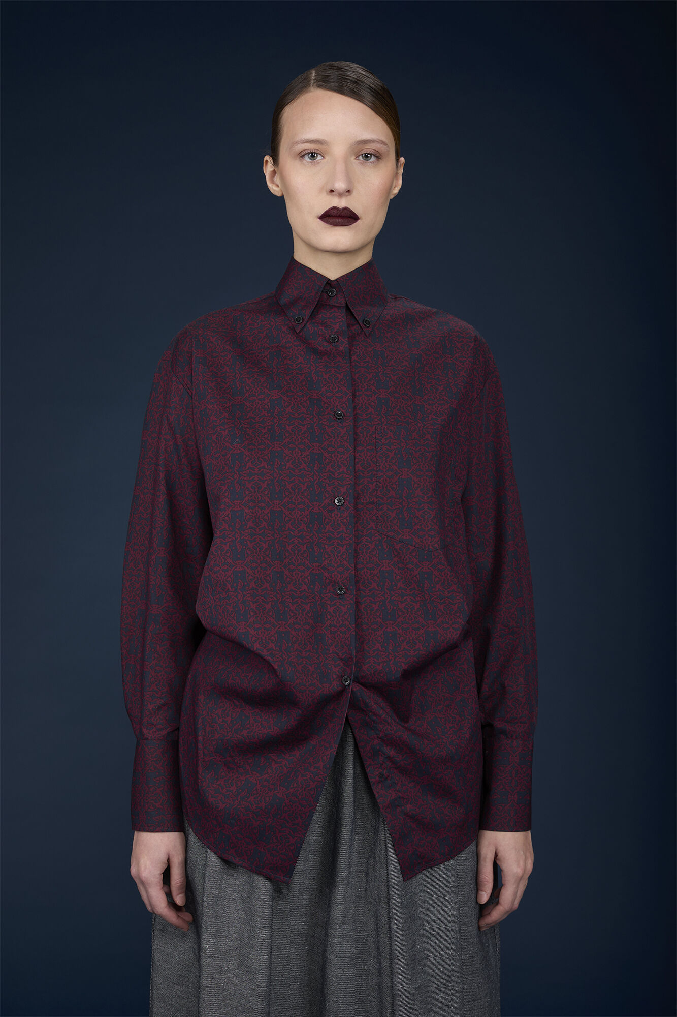 Doppelganger - Camicia donna destrutturata 100% cotone stampato