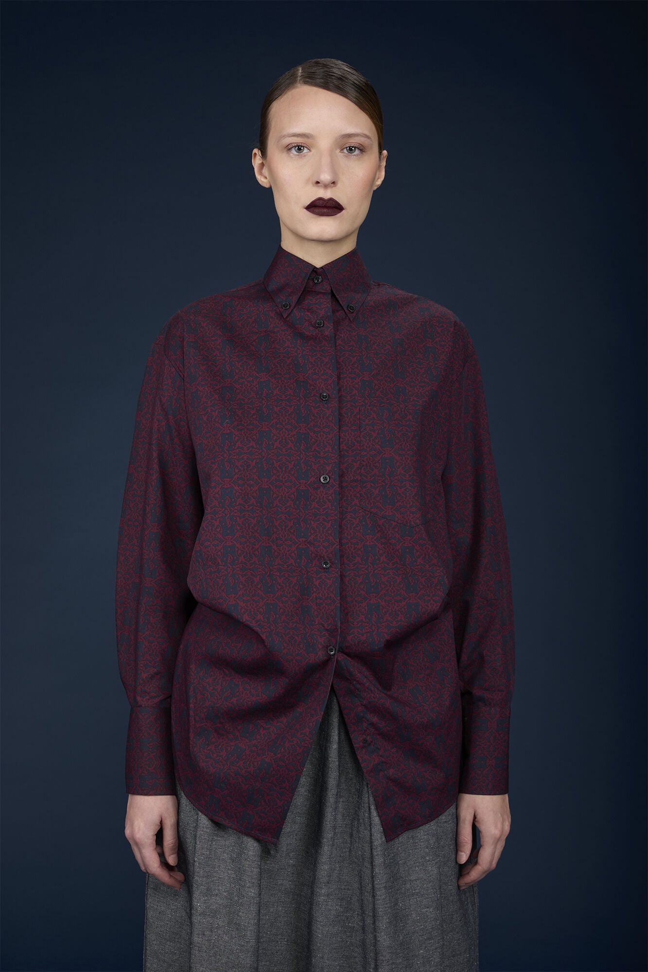 Doppelganger - Camicia donna destrutturata 100% cotone stampato