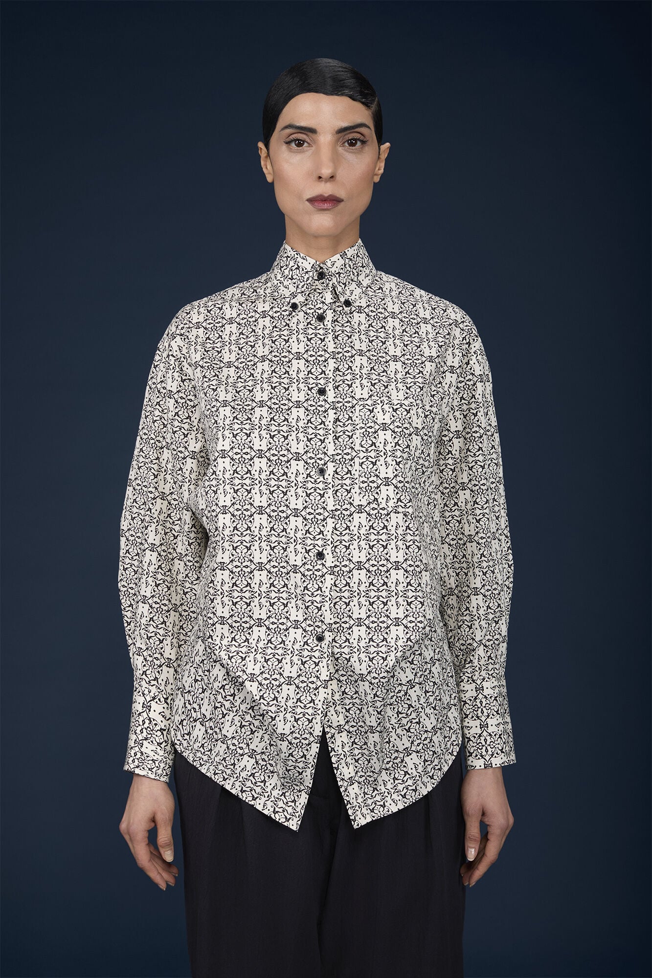 Doppelganger - Camicia donna destrutturata 100% cotone stampato